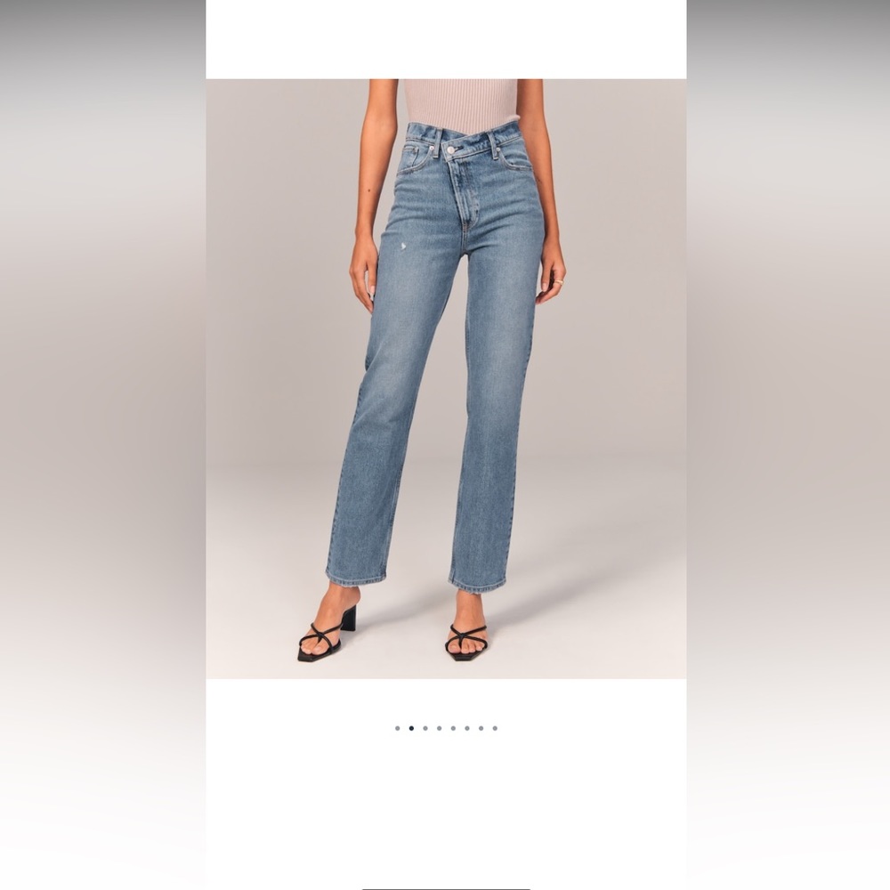 Abercrombie curve love criss cross medium wash jeans 26 short